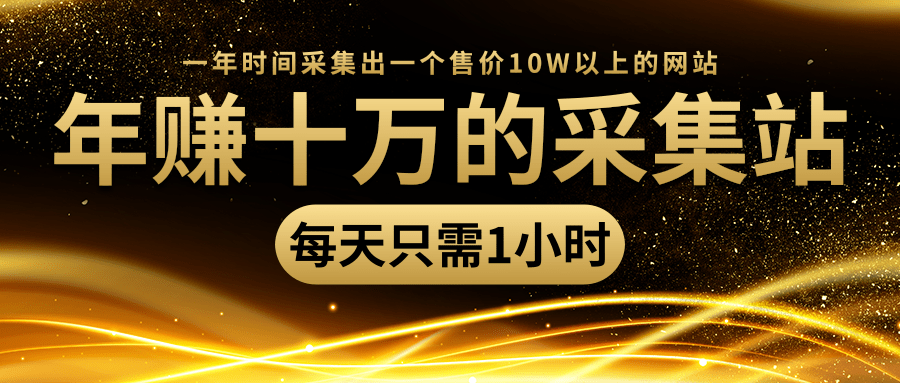 年赚十万的采集站，每天却只需要1小时，一年时间采集出一个售价10W以上的网站-买得值资源库