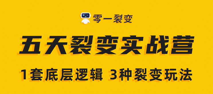 《5天裂变实战训练营》1套底层逻辑+3种裂变玩法，2020下半年微信裂变玩法-买得值资源库