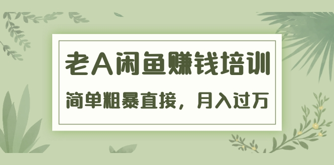 《老A闲鱼赚钱培训》简单粗暴直接，月入过万真正的闲鱼战术实课（51节课）-买得值资源库