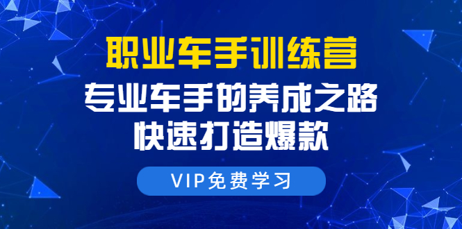 职业车手训练营：专业车手的养成之路，快速打造爆款（8节-无水印直播课）-买得值资源库