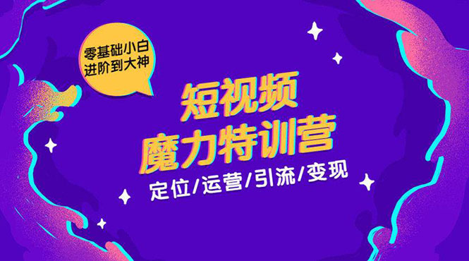 零基础小白进阶到大神《短视频魔力特训营》定位-运营-引流-变现-买得值资源库