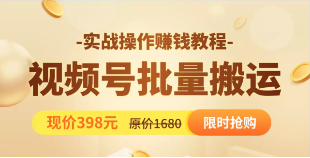 视频号批量运营实战教程，让你一天创作100个高质量视频，日引5W+流量-买得值资源库
