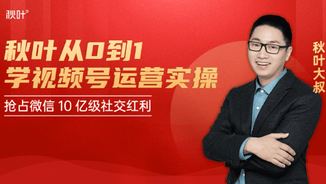 秋叶从0到1学视频号运营实操，抢占微信10亿级红利市场【完结-高清无水印】-买得值资源库