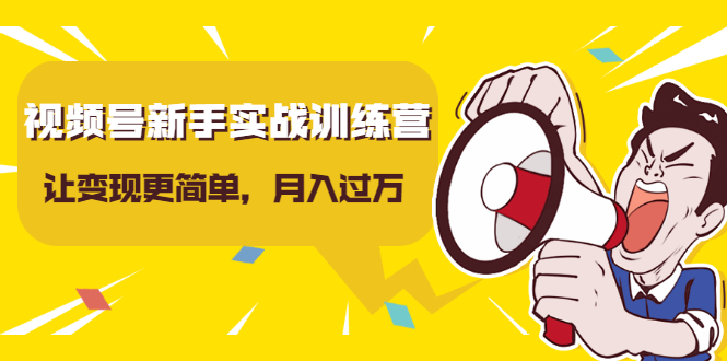 视频号新手实战训练营，让变现更简单，玩赚视频号，轻松月入过万-买得值资源库