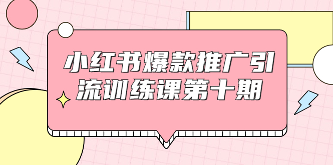 小红书爆款推广引流训练课第十期，手把手带你玩转小红书，轻松月入过万-买得值资源库
