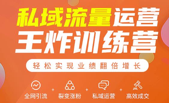 私域流量运营王炸训练营：全网引流+裂变涨粉+私域运营+高效成交-买得值资源库