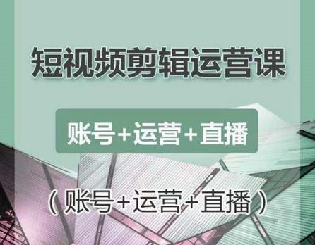南小北短视频剪辑运营课：账号+运营+直播，零基础学习手机剪辑【视频课程】-买得值资源库