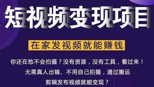 在家也能操作的短视频赚钱项目，无需真人，不用拍摄，纯搬运月入2到5万-买得值资源库