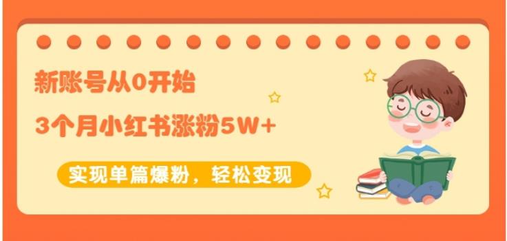 生财小红书涨粉变现：新账号从0开始3个月小红书涨粉5W+实现单篇爆粉-买得值资源库