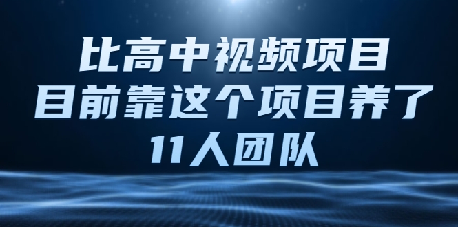 比高中视频项目，目前靠这个项目养了11人团队【视频课程】-买得值资源库