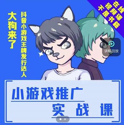 大狗来了：小游戏推广实战课，带你搭建一个游戏推广变现账号-买得值资源库
