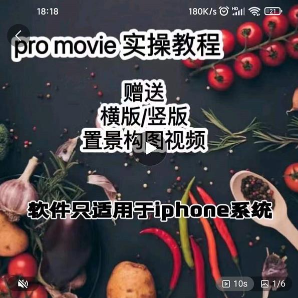 漆十二美食摄影，25​节promovie实操高手课节-买得值资源库