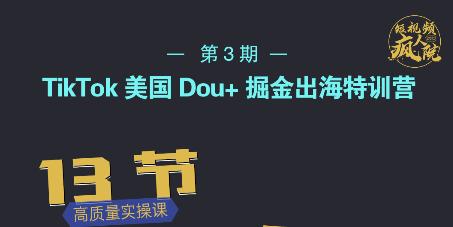 TikTok美国Dou+掘金出海特训营，美国dou+成功投放95%-买得值资源库