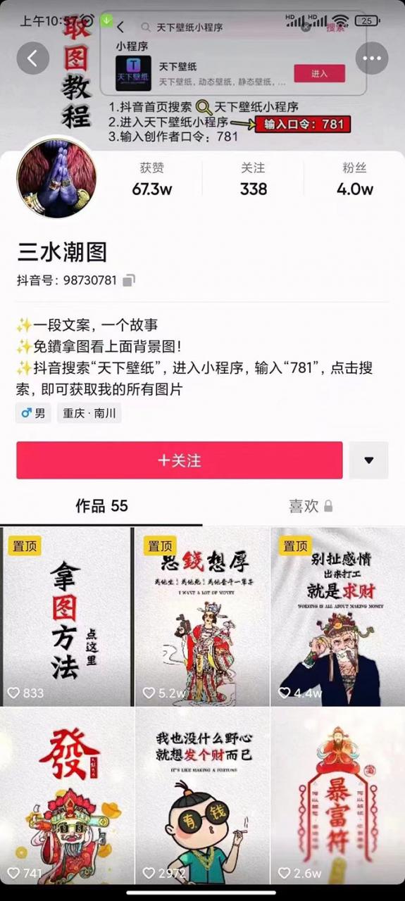 国潮壁纸变现项目，新手可操作日赚200+【素材+软件+教程】-买得值资源库
