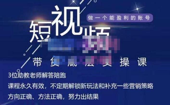吴Sir·短视频带货底层实操课，教你如何选爆品、了解获短视频流量密码，正确起号-买得值资源库