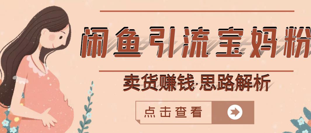 闲鱼引流宝妈粉+卖货赚钱一个月收益30000+（实操视频教程）-买得值资源库