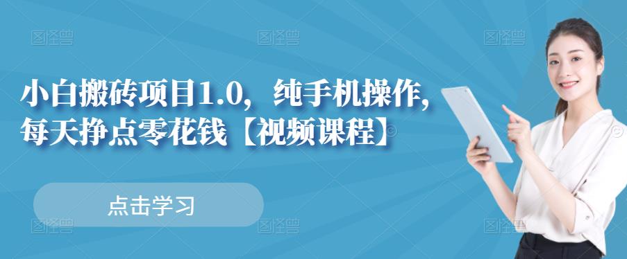 小白搬砖项目1.0，纯手机操作，每天兼职挣点零花钱-买得值资源库