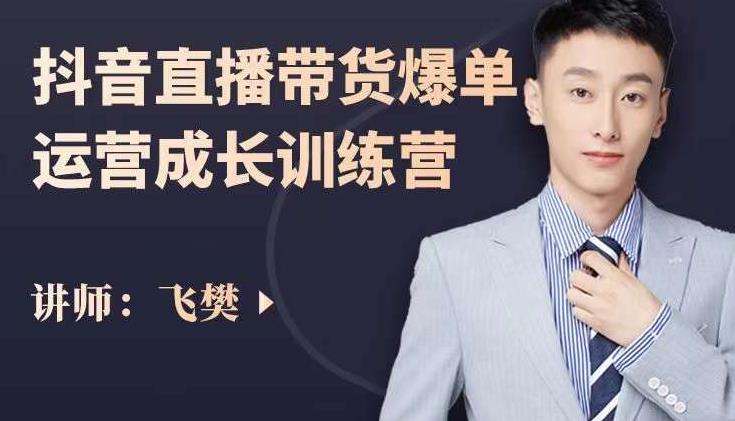 飞樊：抖音直播带货爆单运营成长训练营，手把手教你玩转直播带货-买得值资源库