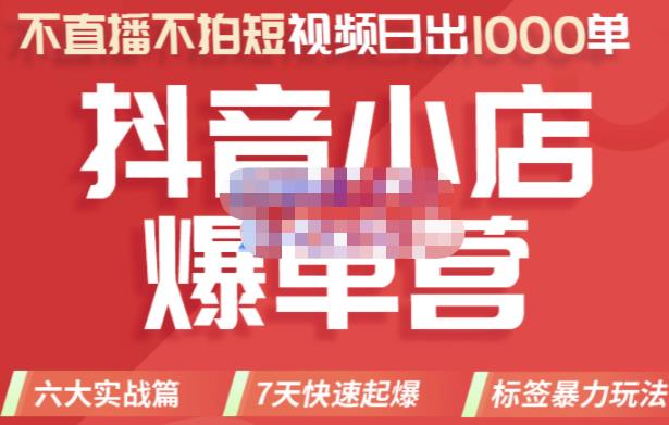 推易电商·2022年抖音小店爆单营，不直播、不拍短视频、日出1000单，暴力玩法-买得值资源库
