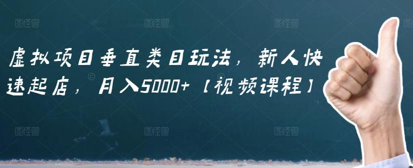 虚拟项目垂直类目玩法，新人快速起店，月入5000+【视频课程】-买得值资源库