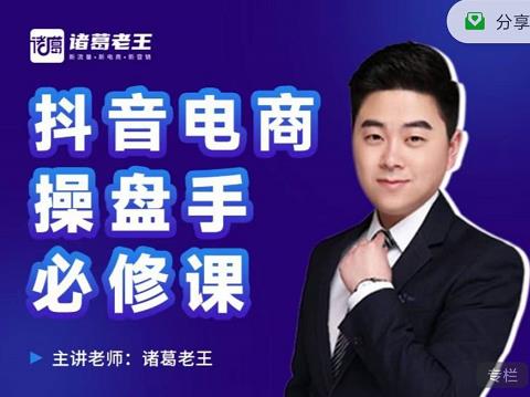 诸葛老王-抖音电商操盘手必修课：顶层设计，​起号破局，爆款运营，数据分析-买得值资源库