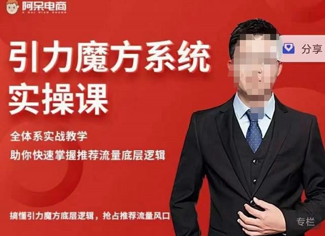 阿呆-引力魔方系统实操课，全体系实战教学，助你快速掌握推荐流量底层逻辑-买得值资源库
