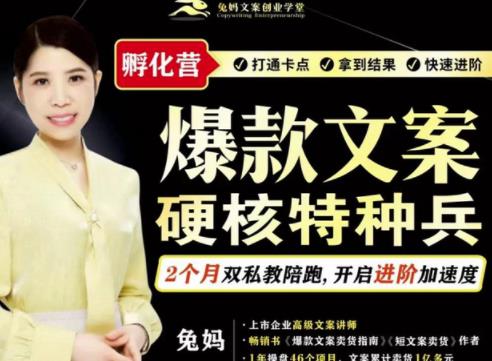 兔妈·爆款文案硬核特种兵孵化营，实现了每个月2000-30000+的副业增收-买得值资源库