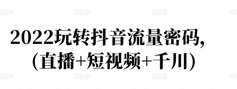 2022玩转抖音流量密码，(直播+短视频+千川)-买得值资源库
