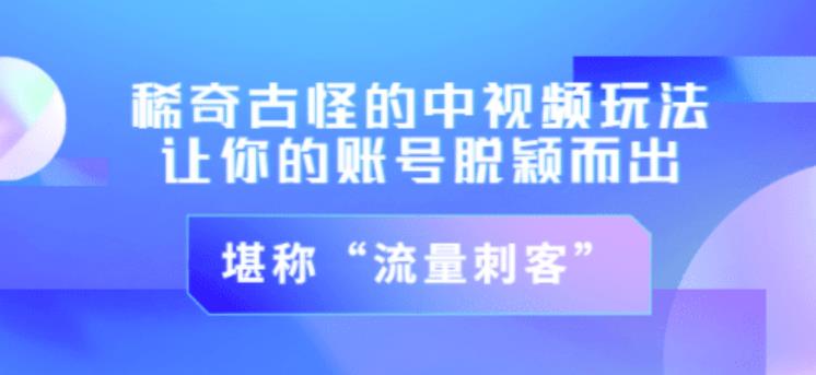 不讲李·稀奇古怪的冷门中视频冷门玩法，让你的账号脱颖而出，成为流量刺客！（图文+视频）-买得值资源库