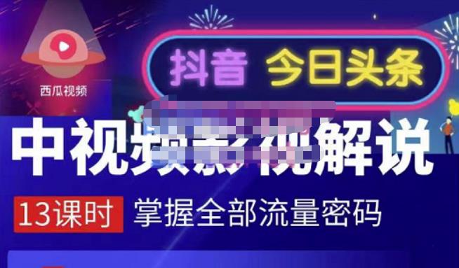 嚴如意·中视频影视解说—掌握流量密码，自媒体运营创收，批量运营账号-买得值资源库
