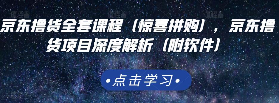 京东撸货全套课程（惊喜拼购），京东撸货项目深度解析（附软件）-买得值资源库
