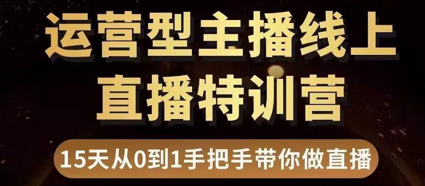 直播电商运营型主播特训营，0基础15天手把手带你做直播带货-买得值资源库