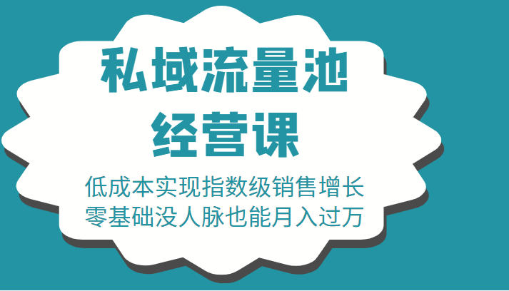 16堂私域流量池经营课：低成本实现指数级销售增长，零基础没人脉也能月入过万-买得值资源库
