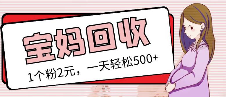 最新小红书母婴号宝妈粉回收项目，1个粉2元，一天轻松500+案例分享【粉丝包回收】-买得值资源库