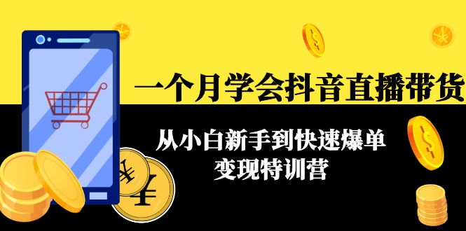 一个月学会抖音直播带货：从小白新手到快速爆单变现特训营(63节课)-买得值资源库