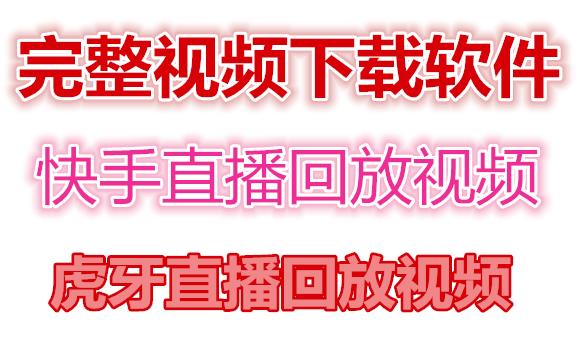 快手直播回放视频/虎牙直播回放视频完整下载(电脑软件+视频教程)-买得值资源库