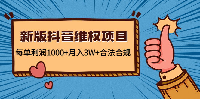 新版抖音维全项目：每单利润1000+月入3W+合法合规-买得值资源库
