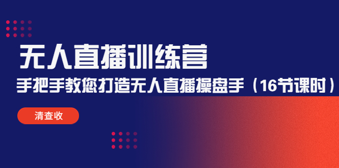无人直播训练营：手把手教您打造无人直播操盘手（16节课时）-买得值资源库
