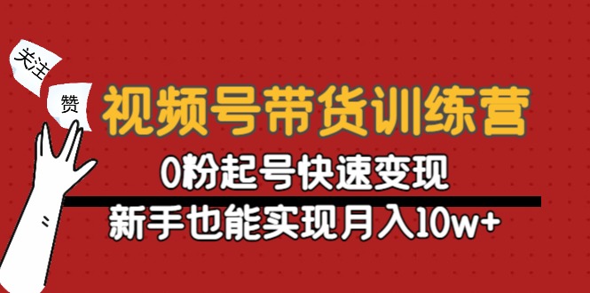 视频号带货训练营：0粉起号快速变现，新手也能实现月入10w+-买得值资源库