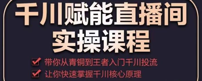 千川赋能直播间实操课程，带你从青铜到王者的入门千川投流，让你快速掌握千川核心原理-买得值资源库
