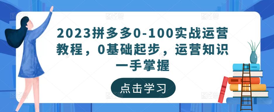 2023拼多多0-100实战运营教程，0基础起步，运营知识一手掌握-买得值资源库
