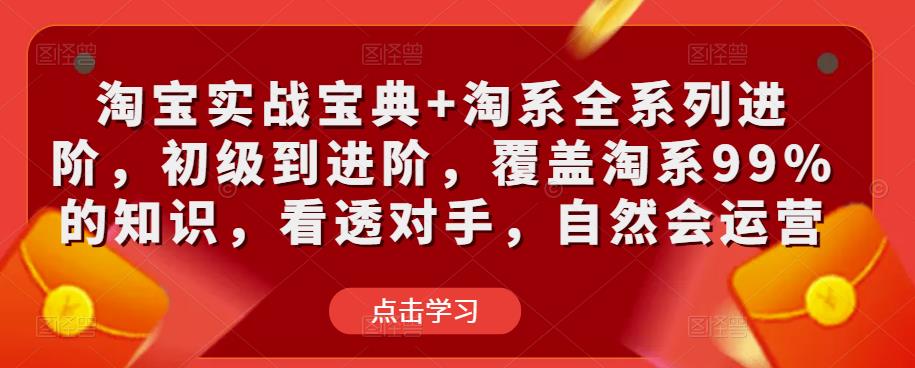 淘宝实战宝典+淘系全系列进阶，初级到进阶，覆盖淘系99%的知识，看透对手，自然会运营-买得值资源库