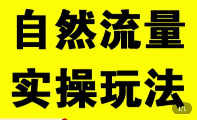 拼多多自然流量天花板，拼多多自然流的实操玩法，自然流量是怎么来的，如何开车带来自然流等知识-买得值资源库