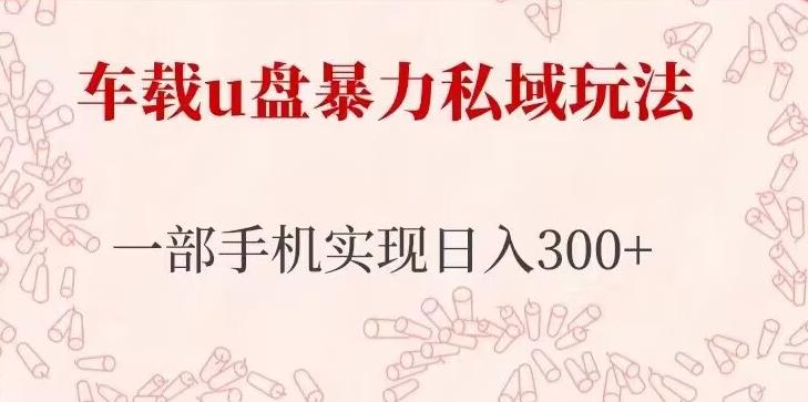 车载u盘暴力私域玩法，长期项目，仅需一部手机实现日入300+-买得值资源库