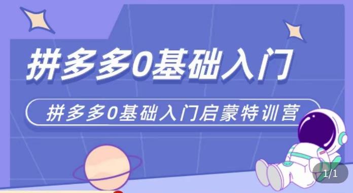 六一电商·拼多多运营0-1实操特训营，拼多多从基础到进阶的可实操玩法-买得值资源库