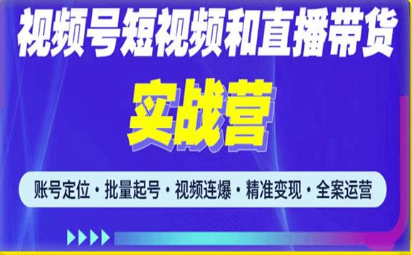 2023最新微信视频号引流和变现全套运营实战课程，小白也能玩转视频号短视频和直播运营-买得值资源库