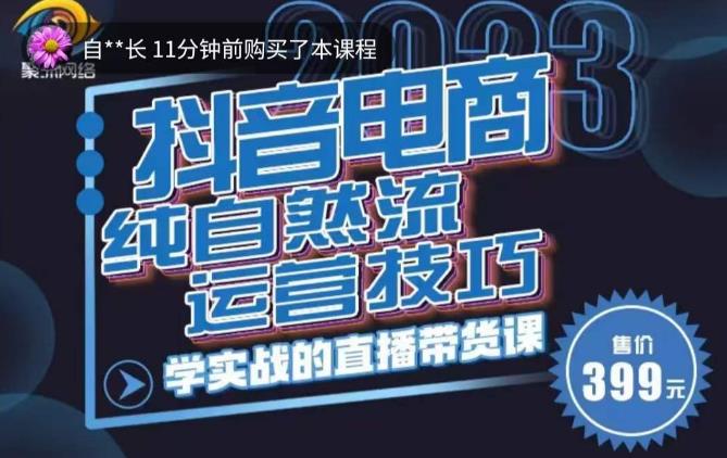 李扭扭·2023自然流运营技巧，纯自然流不亏品起盘直播间，实战直播带货课（视频课+话术文档）-买得值资源库