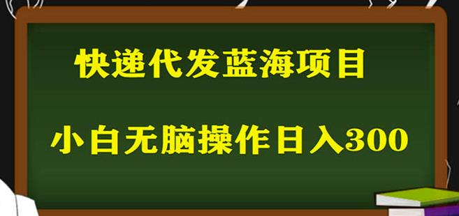 2023最新蓝海快递代发项目，小白零成本照抄也能日入300+-买得值资源库