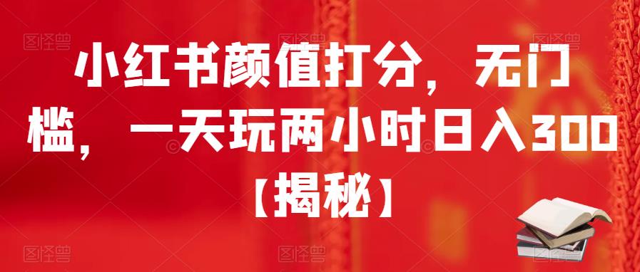 小红书颜值打分，无门槛，一天玩两小时日入300+【揭秘】-买得值资源库