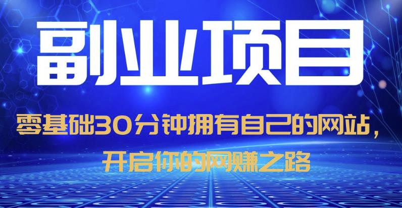 零基础30分钟拥有自己的网站，日赚1000+，开启你的网赚之路-买得值资源库